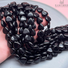 Сердца Агат черный 12х12 мм