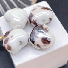 Сердце керамик бело-коричневое 15 мм штучно Сердце керамик бело-коричневое 15 мм штучно