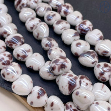 Сердце керамик бело-коричневое 15 мм Сердце керамик бело-коричневое 15 мм