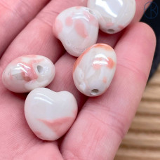 Сердце керамик бело-розовое 15 мм штучно Сердце керамик бело-розовое 15 мм штучно
