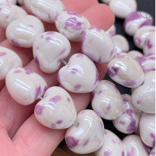 Сердце керамик бело-сиреневое 15 мм Сердце керамик бело-сиреневое 15 мм