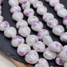 Сердце керамик бело-сиреневое 15 мм Сердце керамик бело-сиреневое 15 мм