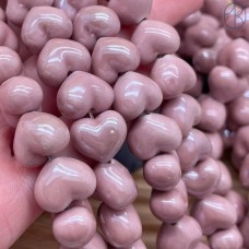 Сердце керамика №1, цвет пудровый 11 мм