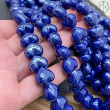 Сердце керамика №1, цвет синий 11 мм