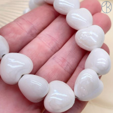 Сердце, керамика, цвет белый №1 15 мм