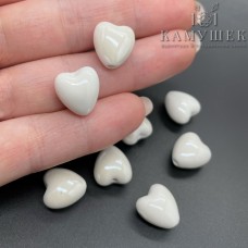 Сердце, керамика, цвет белый 10*10 мм