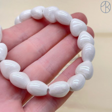 Сердце керамика цвет белый 12 мм