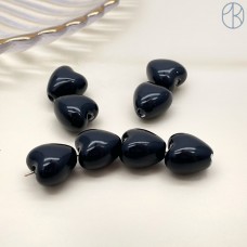 Сердце, керамика, цвет черный 12*12,5 мм