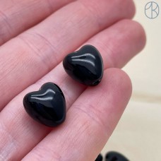 Сердце, керамика, цвет черный 12*12,5 мм