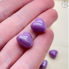 Сердце, керамика, цвет фиолетовый 12*12,5 мм