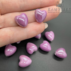 Сердце, керамика, цвет фиолетовый 12*12,5мм