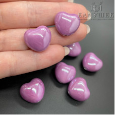 Сердце, керамика, цвет фиолетовый 15*17,5мм