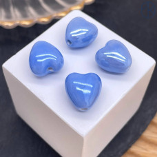 Сердце керамика цвет голубой 10 мм штучно