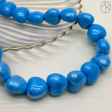 Сердце керамика, цвет голубой 15 мм