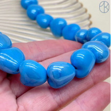 Сердце керамика, цвет голубой 15 мм