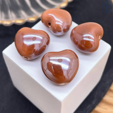 Сердце керамика цвет коричневый 15 мм штучно