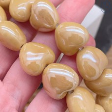 Сердце керамика, цвет коричневый 15 мм штучно