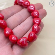 Сердце, керамика, цвет красный №1 12*12,5 мм