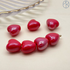 Сердце керамика цвет красный 12 мм штучно