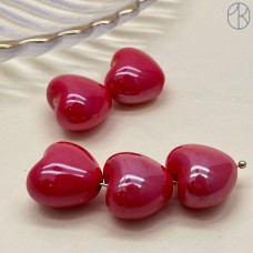Сердце, керамика, цвет красный 15*17,5 мм