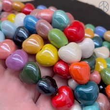 Сердце керамика, цвет микс 15 мм
