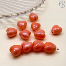 Сердце, керамика, цвет оранжевый 12*12,5 мм