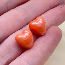 Сердце, керамика, цвет оранжевый 12*12,5 мм