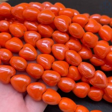Сердце керамика, цвет оранжевый 12 мм 