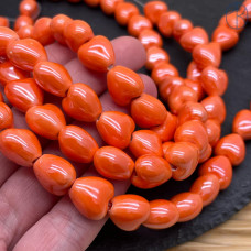 Сердце керамика, цвет оранжевый 12 мм 