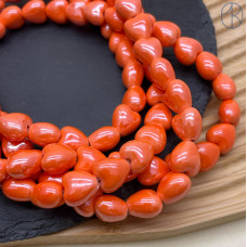 Сердце керамика, цвет оранжевый 12 мм 