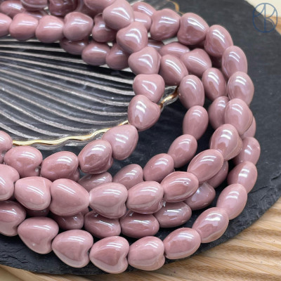 Сердце, керамика, цвет пудровый 12 мм