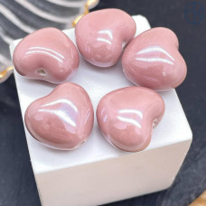 Сердце керамика, цвет пудровый 15 мм штучно Сердце керамика, цвет пудровый 15 мм штучно