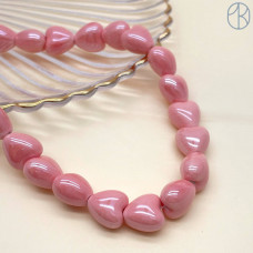 Сердце керамика, цвет розовый №1 12 мм 