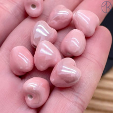 Сердце керамика, цвет розовый №3 12 мм штучно Сердце керамика, цвет розовый №3 12 мм штучно