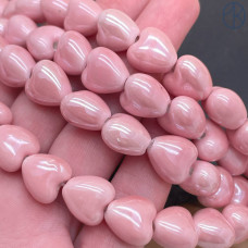 Сердце керамика, цвет розовый №3 12 мм Сердце керамика, цвет розовый №3 12 мм