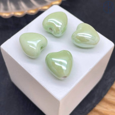 Сердце керамика цвет салатовый 12 мм штучно