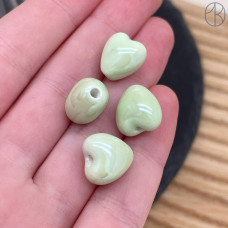 Сердце керамика цвет салатовый 12 мм штучно