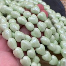 Сердце керамика цвет салатовый 12 мм 