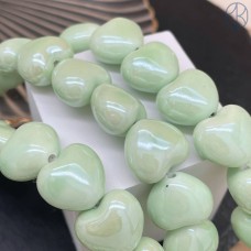 Сердце керамика, цвет салатовый 15 мм штучно