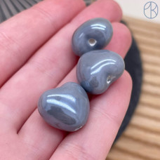 Сердце керамика цвет серый 15 мм штучно