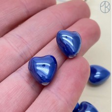 Сердце, керамика, цвет синий 12*12,5мм
