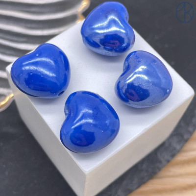 Сердце керамика цвет синий 15 мм штучно