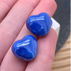 Сердце керамика цвет синий 15 мм штучно