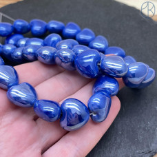 Сердце керамика цвет синий 15 мм