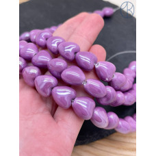 Сердце керамика цвет сиреневый 12 мм 