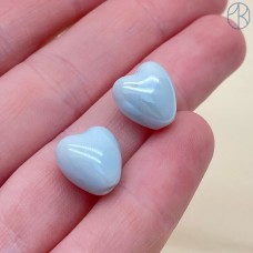Сердце, керамика, цвет светло-голубой 12*12,5 мм