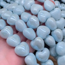 Сердце керамика, цвет светло-голубой 15 мм