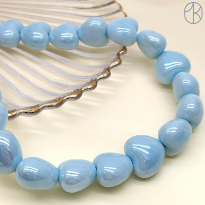 Сердце керамика цвет светло-голубой 15 мм