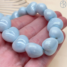 Сердце керамика цвет светло-голубой 15 мм