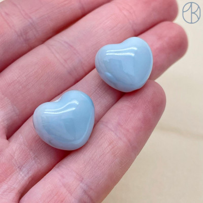 Сердце керамика цвет светло-голубой 15 мм